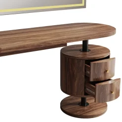 Vicco Schminktisch Eiche rustikal Lara 120x76x50 cm - Der Kosmetiktisch, Große Tischfläche für Make-up, Schmuck und Styling-Utensilien