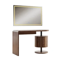 Vicco Schminktisch Eiche rustikal Lara 120x76x50 cm - Der Kosmetiktisch, Große Tischfläche für Make-up, Schmuck und Styling-Utensilien