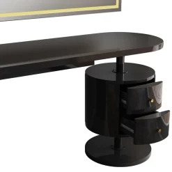 Vicco Schminktisch Schwarz Hochglanz Lara 120x76x50 cm - Frisiertisch, Große Tischfläche für Make-up, Schmuck und Styling-Utensilien