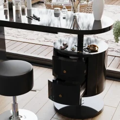 Vicco Schminktisch Schwarz Hochglanz Lara 120x76x50 cm - Frisiertisch, Große Tischfläche für Make-up, Schmuck und Styling-Utensilien