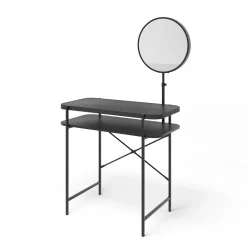 Vicco Schminktisch Schwarz Skip 80x76.5x40 cm - Kosmetiktisch, Kompaktes Format – passt auch in kleine Schlafzimmer & Nischen