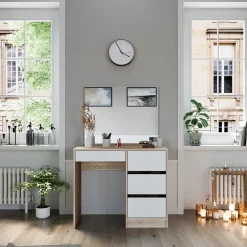 Vicco Schminktisch Sonoma Sherry 90x75x40 cm - Kosmetiktisch, 4 Schubladen für unterschiedliche Aufbewahrungsbedürfnisse