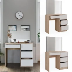 Vicco Schminktisch Sonoma Sherry 90x75x40 cm - Kosmetiktisch, 4 Schubladen für unterschiedliche Aufbewahrungsbedürfnisse