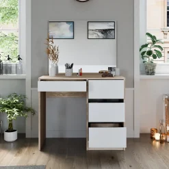 Vicco Schminktisch Sonoma Sherry 90x75x40 cm - Kosmetiktisch, 4 Schubladen für unterschiedliche Aufbewahrungsbedürfnisse