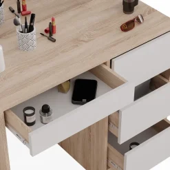 Vicco Schminktisch Sonoma Sherry 90x75x40 cm - Kosmetiktisch, 4 Schubladen für unterschiedliche Aufbewahrungsbedürfnisse