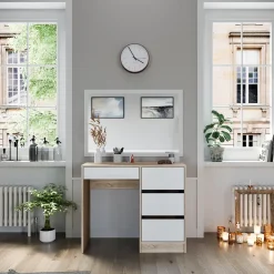 Vicco Schminktisch Sonoma Sherry 90x75x40 cm - Frisiertisch, 4 Schubladen für unterschiedliche Aufbewahrungsbedürfnisse