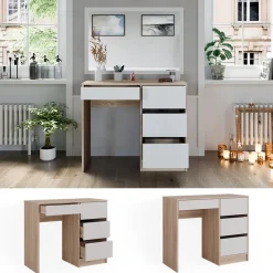 Vicco Schminktisch Sonoma Sherry 90x75x40 cm - Frisiertisch, 4 Schubladen für unterschiedliche Aufbewahrungsbedürfnisse