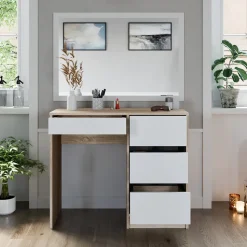 Vicco Schminktisch Sonoma Sherry 90x75x40 cm - Frisiertisch, 4 Schubladen für unterschiedliche Aufbewahrungsbedürfnisse