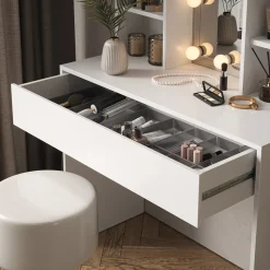 Vicco Schminktisch Weiß Alexa 93x147x40 cm - Kosmetiktisch, Schafft sofort ein aufgeräumtes Beauty-Setup