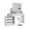 Vicco Schminktisch Weiß Anja 139.8x115x40 cm - Frisiertisch, Schubladen für Ordnung im Chaos