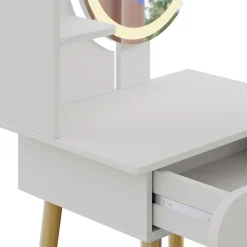 Vicco Schminktisch Weiß Edda 60x127x40 cm - Frisiertisch, Perfekte Lösung für kleine Räume – maximale Nutzung von Stauraum