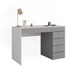 Vicco Schminktisch Weiß/Grau/Grau Elise 115x76x55 cm - Kosmetiktisch, Schubladensystem für Ordnung im Alltag