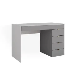 Vicco Schminktisch Weiß/Grau/Grau Elise 115x76x55 cm - Kosmetiktisch, Schubladensystem für Ordnung im Alltag