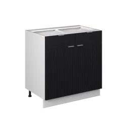 Vicco Schubunterschrank "Fame-Line", Schwarz gestreift, 80 cm ohne Arbeitsplatte