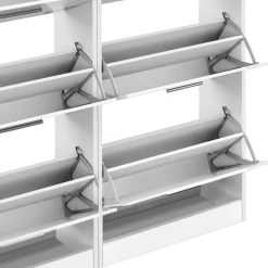 Vicco Schuhkipper Gizmo, Schuhregal, Weiß Hochglanz, Set mit Spiegel