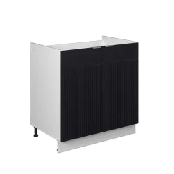 Vicco Spülenunterschrank "Fame-Line", Schwarz gestreift, 80 cm ohne Arbeitsplatte