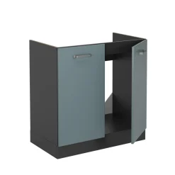 Vicco Spülenunterschrank "R-Line", Blau-Grau/Anthrazit, 80 cm ohne Arbeitsplatte