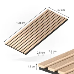 Vicco Wandpaneele "Akustikpaneel", Eiche, 12 Stück