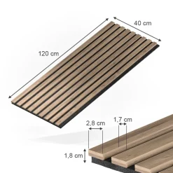 Vicco Wandpaneele "Akustikpaneel", Nussbaum, 12 Stück