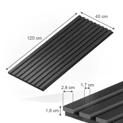 Vicco Wandpaneele "Akustikpaneel", Eiche Schwarz, 4 Stück