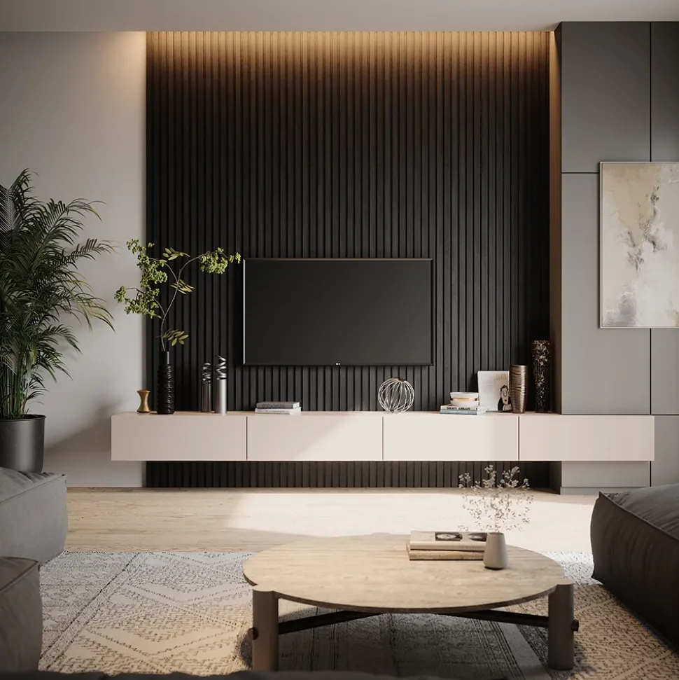 Vicco Wandpaneele "Akustikpaneel", Eiche Schwarz, 4 Stück