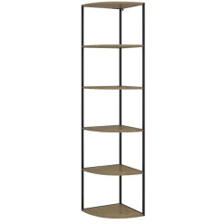 Vicco Wandregal Fyrk, Bücherregal, Eiche/Schwarz, 40 x 180 cm 5 Ebenen