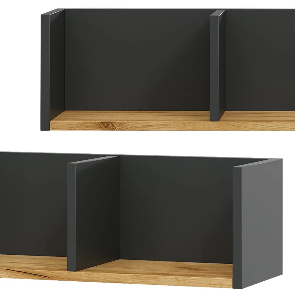 Vicco Wandregal "Tomy", Anthrazit/Goldkraft Eiche, 90 x 20 cm