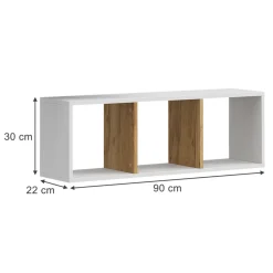 Vicco Wandregal "Tomy", Weiß/Goldkraft Eiche, 90 x 30 cm 2er Set