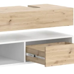 Vicco Waschbeckenunterschrank Weiß Henri 100x15x40 cm - Unterschrank für das Badezimmer, Mehr Stauraum ohne Bodenfläche zu nutzen