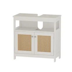 Vicco Waschbeckenunterschrank Weiß Rosario 60x60x30 cm - Unterschrank für das Badezimmer, Viel Stauraum oben und unten