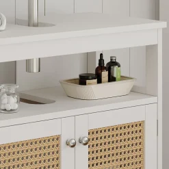 Vicco Waschbeckenunterschrank Weiß Rosario 60x60x30 cm - Unterschrank für das Badezimmer, Viel Stauraum oben und unten