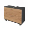 Vicco Waschbeckenunterschrank Goldkraft Eiche/Anthrazit Ilias 80x61x33 cm - Unterschrank für das Badezimmer, Übersichtliche Aufbewahrung durch großzügige Schublade