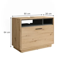 Vicco Waschbeckenunterschrank Artisan Eiche/Anthrazit Beatrice 80x85x35 cm - Unterschrank, Zusätzlicher Stauraum direkt unter dem Waschbecken