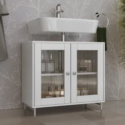 Vicco Waschbeckenunterschrank Weiß Malte 60x58x30 cm - Unterschrank für das Badezimmer, Unterstützt eine strukturierte Organisation im Alltag