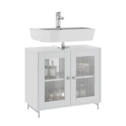 Vicco Waschbeckenunterschrank Weiß Malte 60x58x30 cm - Unterschrank für das Badezimmer, Unterstützt eine strukturierte Organisation im Alltag