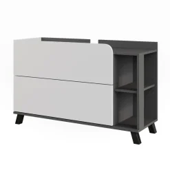 Vicco Waschbeckenunterschrank Anthrazit/Weiß Karen 100x65x35 cm - Unterschrank für das Badezimmer, Übersichtliche Aufbewahrung durch großzügige Schublade