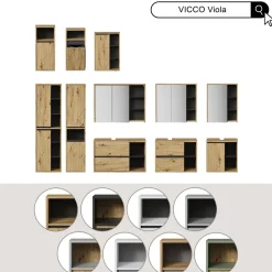 Vicco Waschbeckenunterschrank Grün/Artisan Viola 60x60x46 cm - Unterschrank für das Badezimmer, Leichte Reinigung des Bodens dank wandhängender Montage