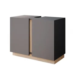 Vicco Waschbeckenunterschrank Anthrazit Gloria 70x56x35 cm - Unterschrank für das Badezimmer, Unterschrank- und Hängeschrank-Kombination