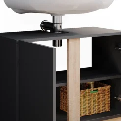 Vicco Waschbeckenunterschrank Anthrazit Gloria 70x56x35 cm - Unterschrank für das Badezimmer, Unterschrank- und Hängeschrank-Kombination