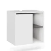 Vicco Waschbeckenunterschrank Weiß/Grau Viola 60x60x46 cm - Unterschrank für das Badezimmer, Leichte Reinigung des Bodens dank wandhängender Montage