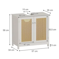 Vicco Waschbeckenunterschrank Weiß Rosario 60x58x35 cm - Unterschrank für das Badezimmer, Viel Stauraum oben und unten