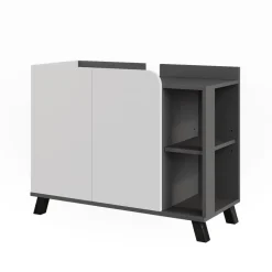 Vicco Waschbeckenunterschrank Anthrazit/Weiß Karen 80x65x35 cm - Unterschrank für das Badezimmer, Grifflose Fronten für eine moderne Optik