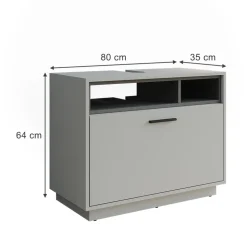 Vicco Waschbeckenunterschrank "Beatrice", Grau/Anthrazit, 80 x 64 cm mit Schublade