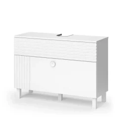 Vicco Waschbeckenunterschrank Weiß Sola 100x72x37 cm - Unterschrank für das Badezimmer, Viel Stauraum oben und unten