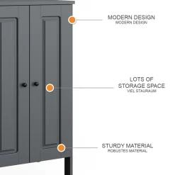 Vitalispa Kinderkleiderschrank Grau Ajaton - 70x121x53 cm aus Spanplatte - Kinderregal für Kinder und Teenager, praktische Lösung für gut organisierte Räume