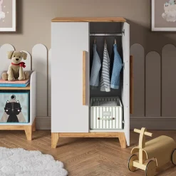 Vitalispa Kinderkleiderschrank Weiß/Artisan 70 x 120 cm, Malia