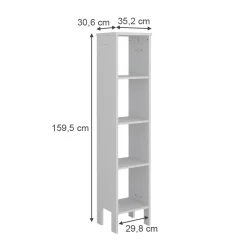 Vitalispa Kinderregal Weiß Ajaton - 35x160x31 cm gefertigt aus Spanplatte - Bücherregal ideal fürs Kinderzimmer, bietet schnellen Zugriff auf Ihre Lieblingssachen
