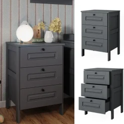 Vitalispa Kommode Grau Ajaton - 60x88x53 cm gefertigt aus Spanplatte - Die Kommode mit Schubladen für Kinder und Teenager, für den schnellen Zugriff auf das Wesentliche