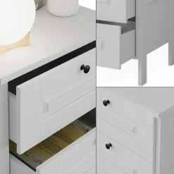 Vitalispa Kommode Weiß Ajaton - 60x88x53 cm gefertigt aus Spanplatte - Die Kommode mit Schubladen für Kinder und Teenager, für den schnellen Zugriff auf das Wesentliche