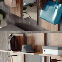 Wandgarderobe Siri Goldkraft Eiche Set mit 3 Wandgarderoben Vicco